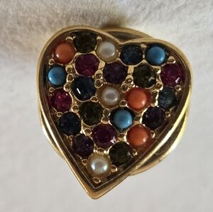 BNWOT💫D'ORLAN Swaroski Crystal Buried Treasure HEART PIN